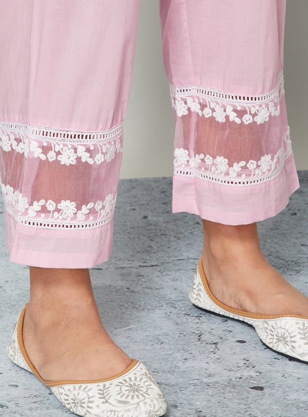 MELANGE Embroidered Yoke Flared Kurta Set