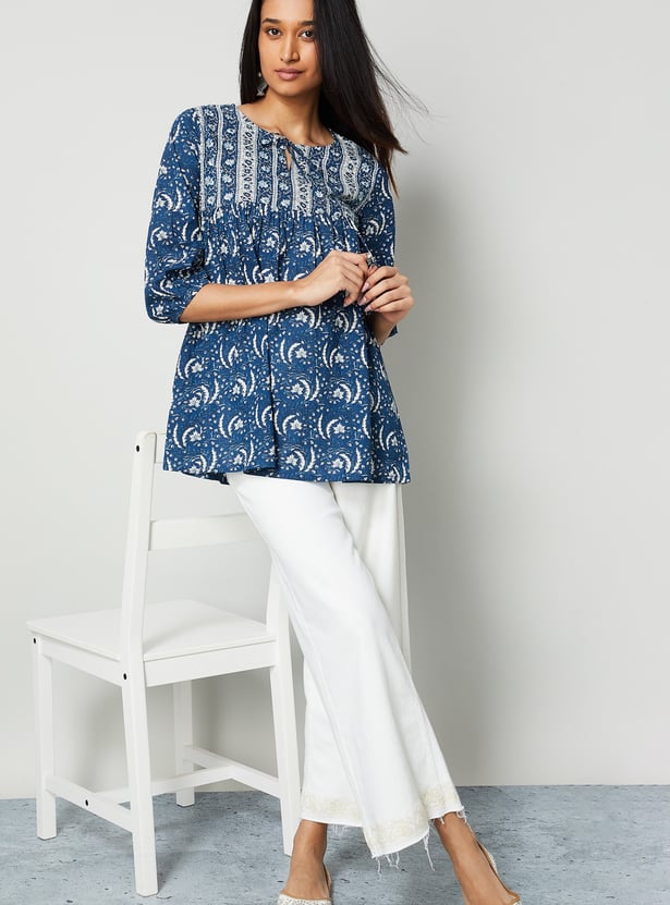 MELANGE Floral Print Top
