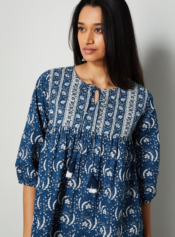 MELANGE Floral Print Top