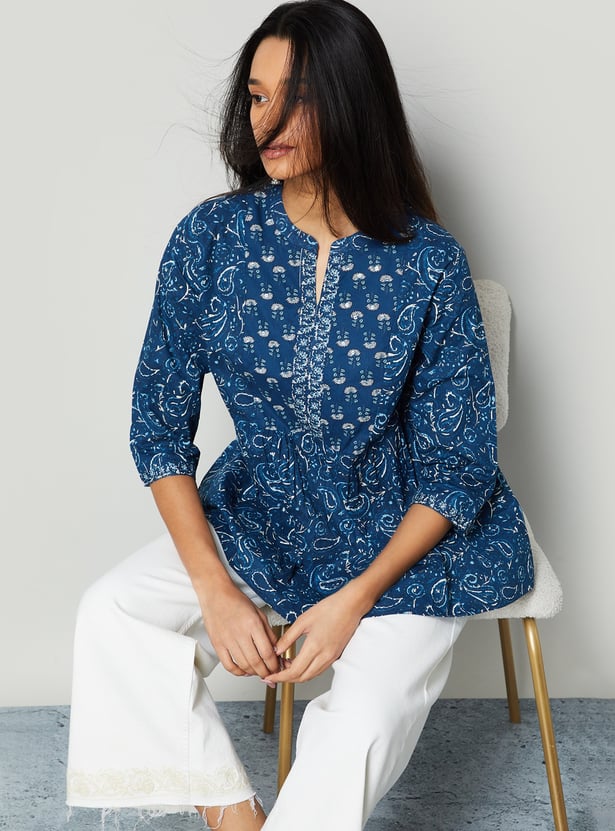 MELANGE Paisley Printed Top
