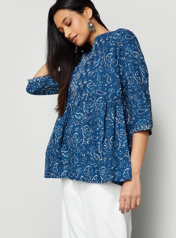 MELANGE Paisley Printed Top
