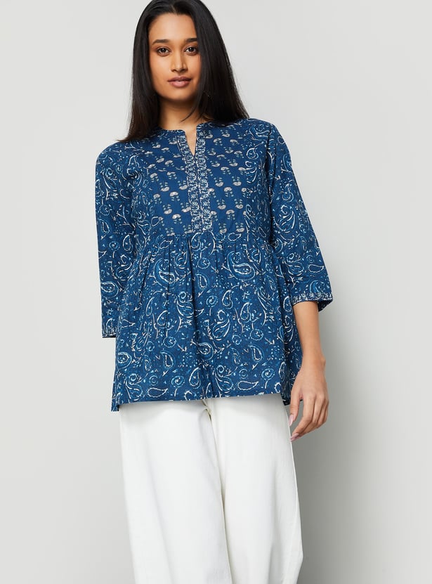MELANGE Paisley Printed Top