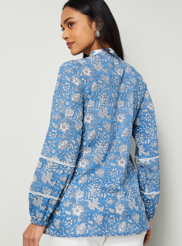 MELANGE Floral Print A-line Top