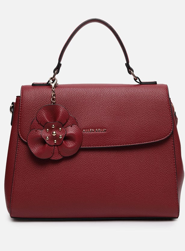 ALLEN SOLLY Handheld Bag with Floral Charm