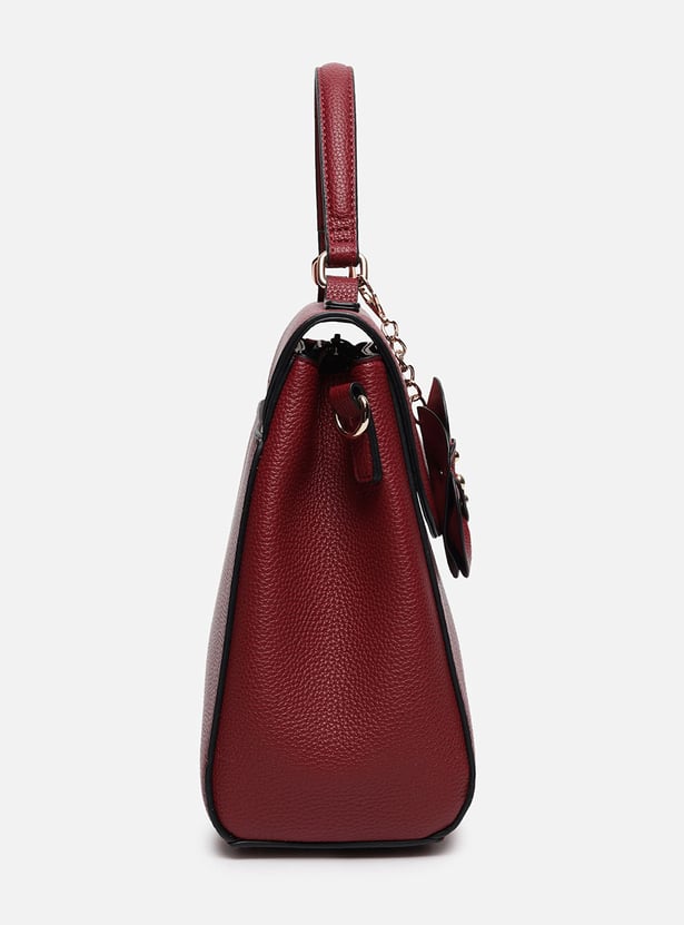 ALLEN SOLLY Handheld Bag with Floral Charm
