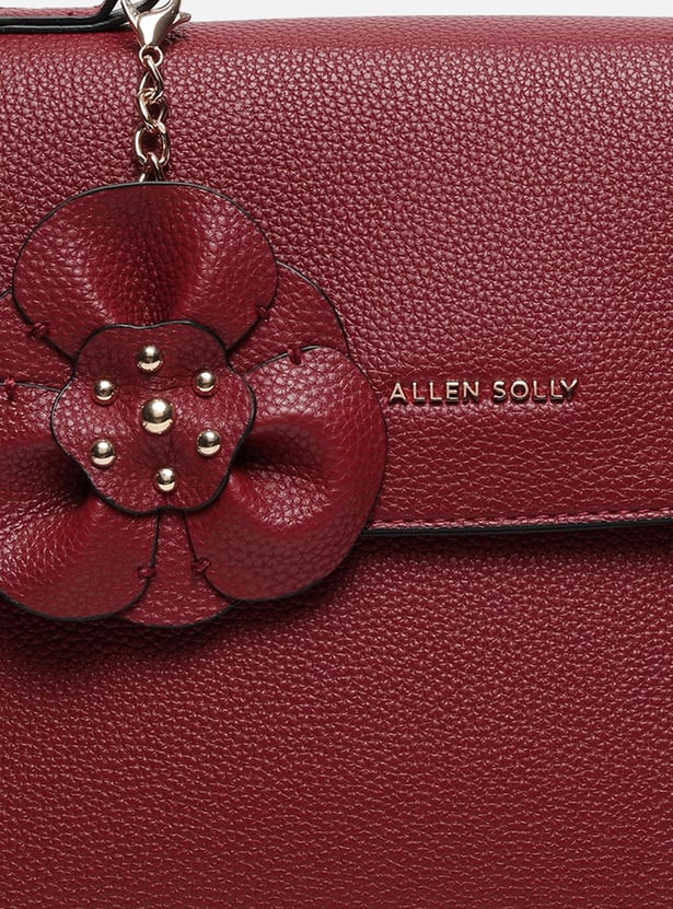 ALLEN SOLLY Handheld Bag with Floral Charm