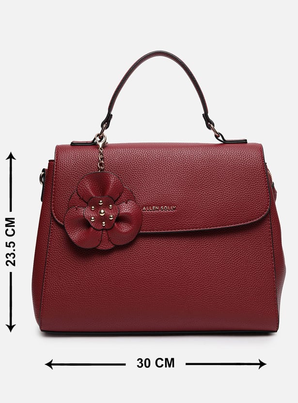 ALLEN SOLLY Handheld Bag with Floral Charm