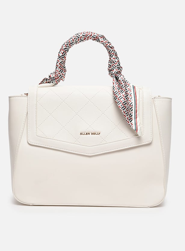 ALLEN SOLLY Handheld Bag with Printed Scarf Detail
