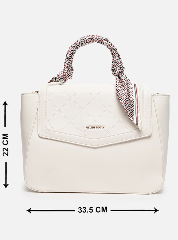 ALLEN SOLLY Handheld Bag with Printed Scarf Detail