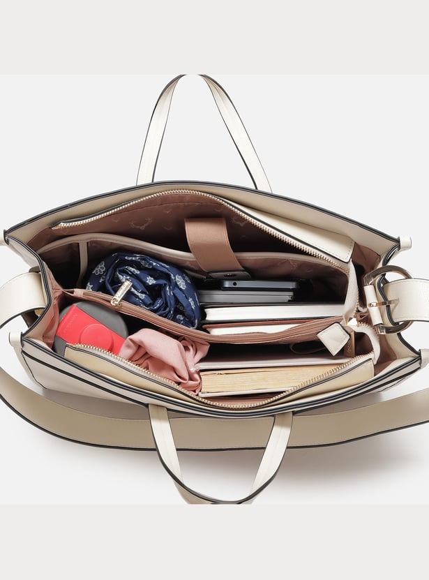 ALLEN SOLLY Brand Print Handheld Bag
