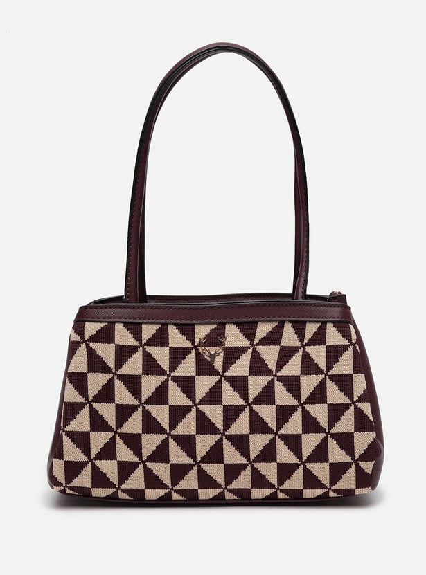 ALLEN SOLLY Geometric Knit Shoulder Bag