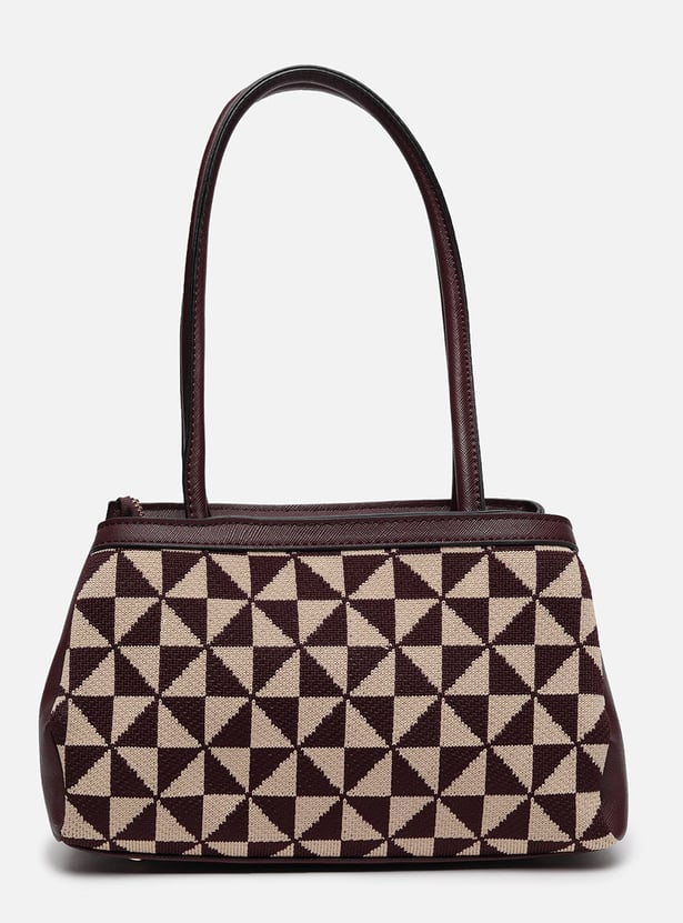 ALLEN SOLLY Geometric Knit Shoulder Bag