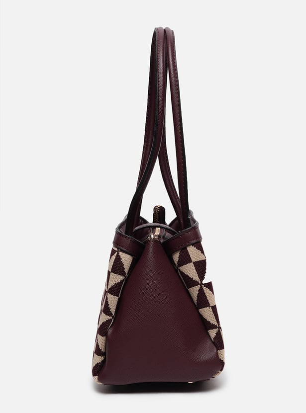 ALLEN SOLLY Geometric Knit Shoulder Bag