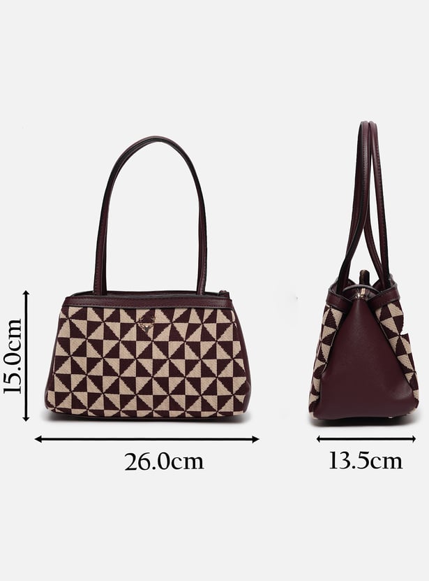 ALLEN SOLLY Geometric Knit Shoulder Bag