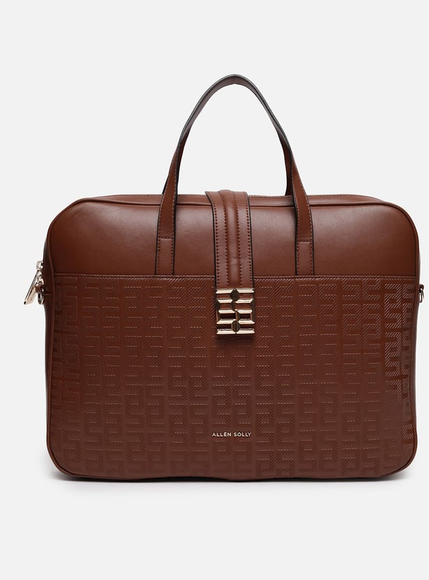ALLEN SOLLY Embossed Laptop Bag