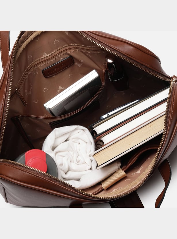 ALLEN SOLLY Embossed Laptop Bag
