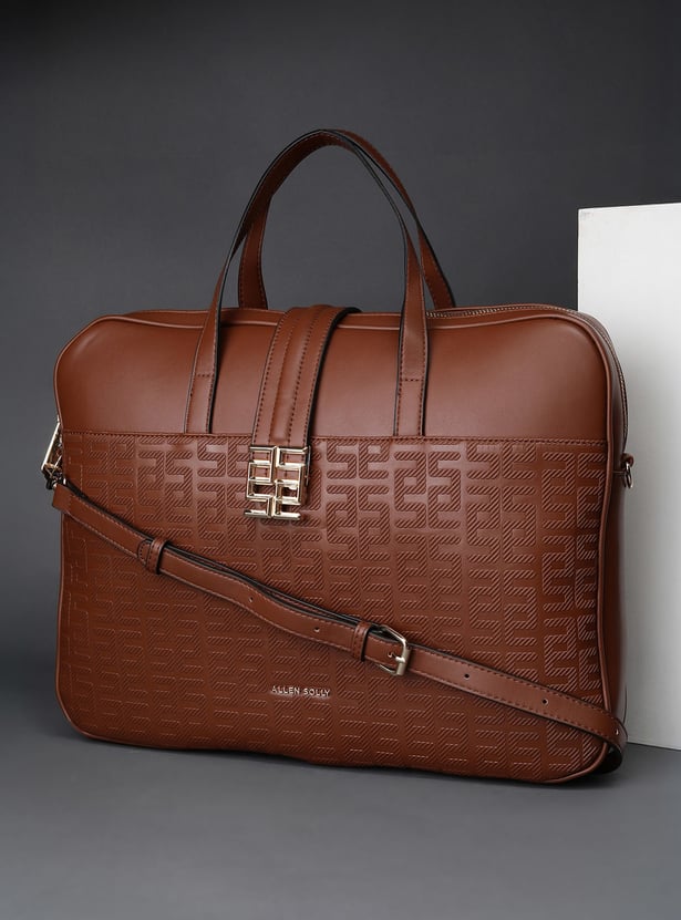 ALLEN SOLLY Embossed Laptop Bag