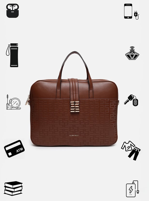 ALLEN SOLLY Embossed Laptop Bag