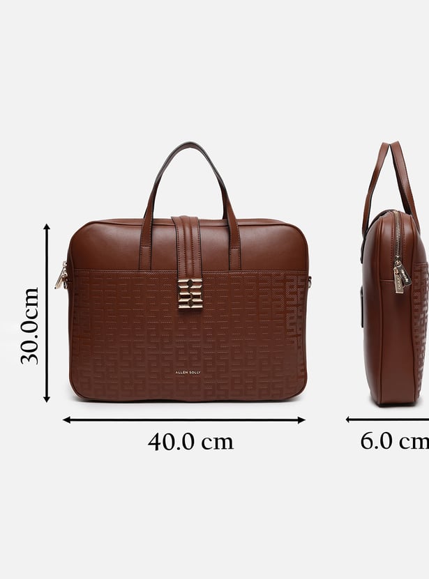 ALLEN SOLLY Embossed Laptop Bag