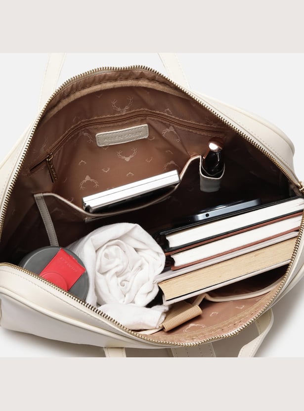 ALLEN SOLLY Embossed Laptop Bag