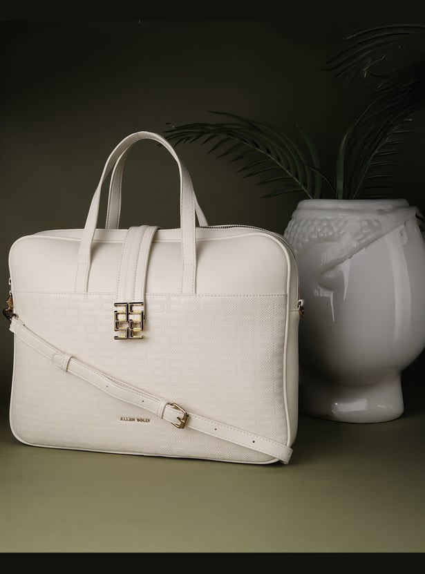 ALLEN SOLLY Embossed Laptop Bag