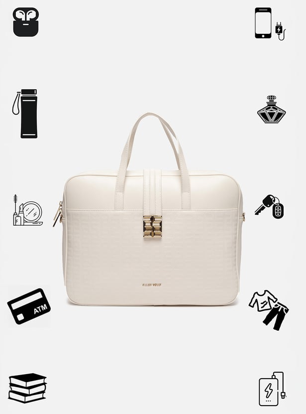 ALLEN SOLLY Embossed Laptop Bag