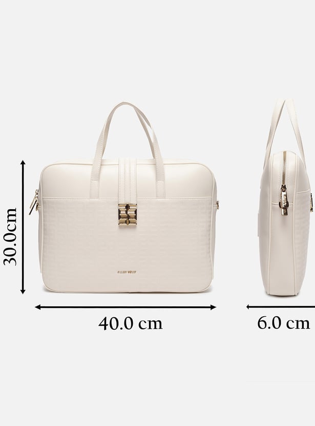 ALLEN SOLLY Embossed Laptop Bag