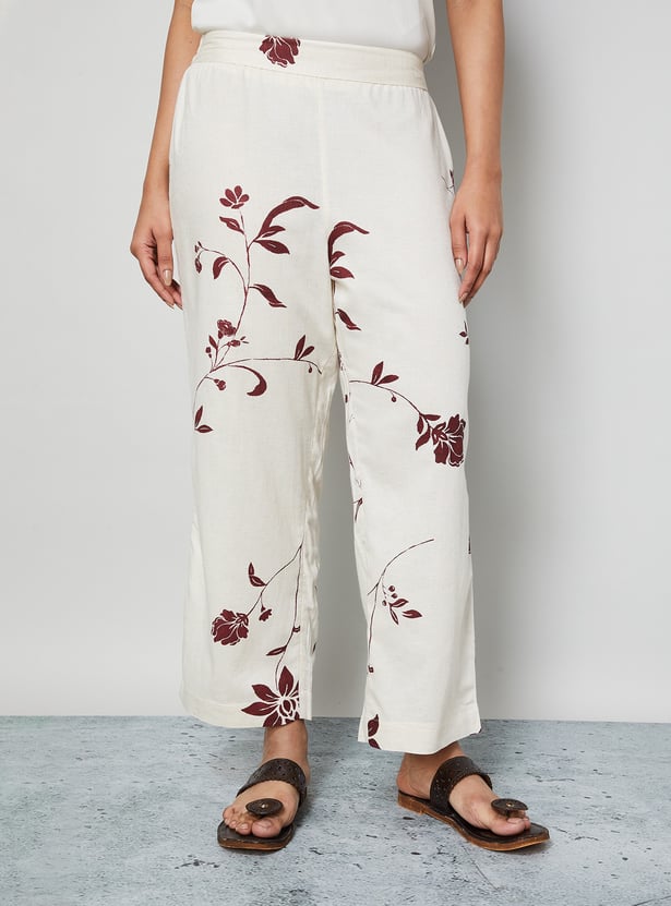 MELANGE Floral Print Straight Kurta Set