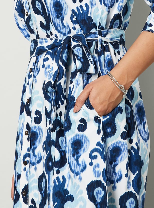 COLOUR ME Paisley Print Shirt Dress