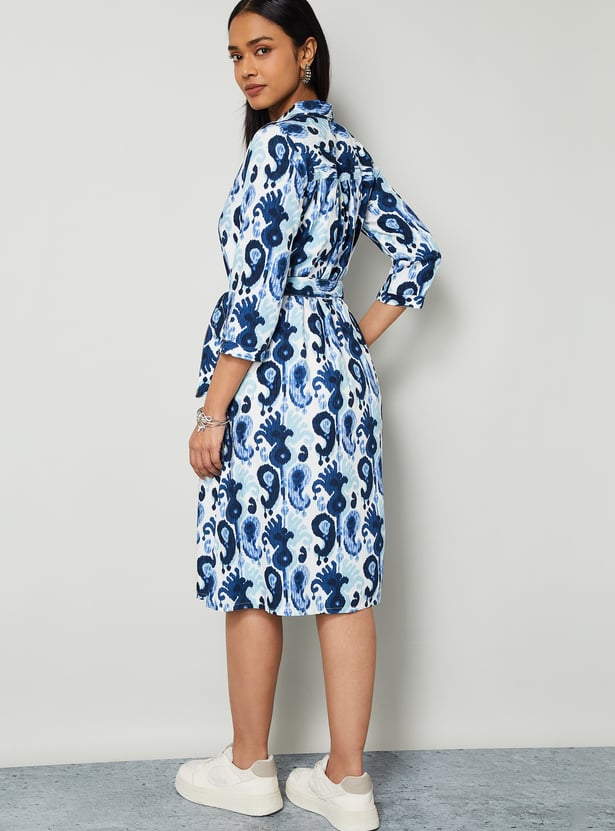 COLOUR ME Paisley Print Shirt Dress
