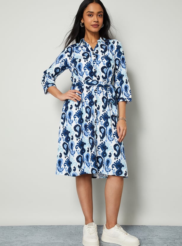 COLOUR ME Paisley Print Shirt Dress