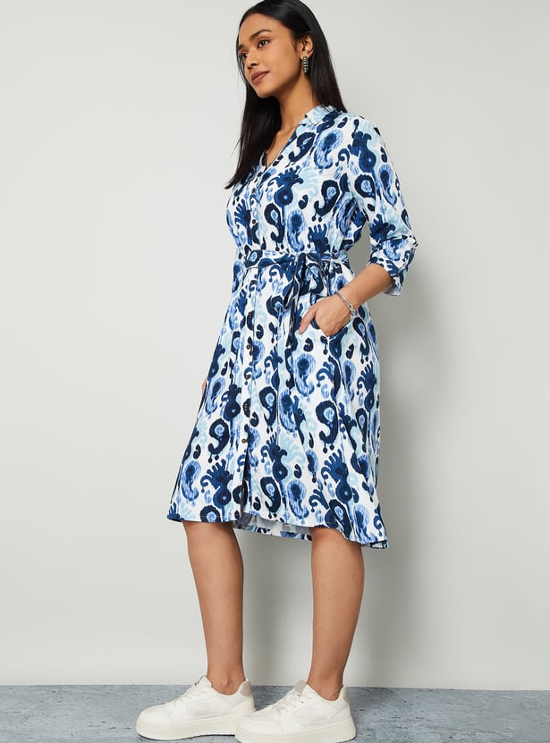 COLOUR ME Paisley Print Shirt Dress