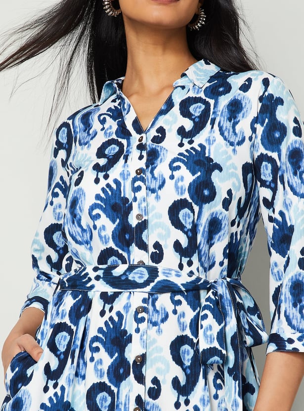 COLOUR ME Paisley Print Shirt Dress