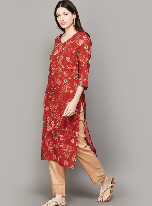 W Floral Print Straight Kurta