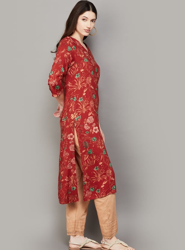 W Floral Print Straight Kurta