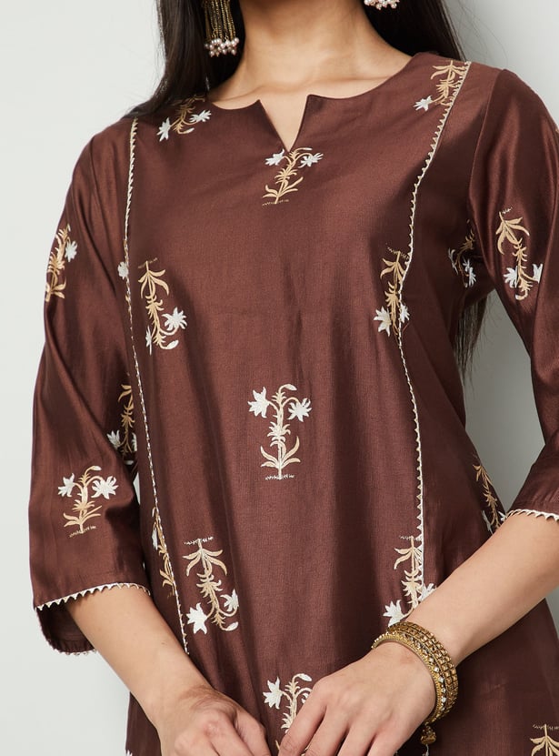 MELANGE Floral Print Straight Kurta