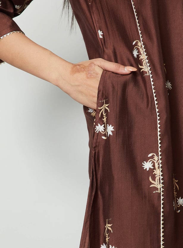 MELANGE Floral Print Straight Kurta