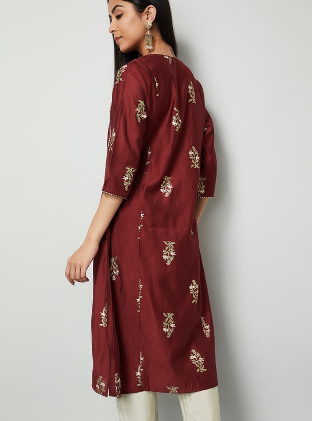 MELANGE Floral Print Straight Kurta