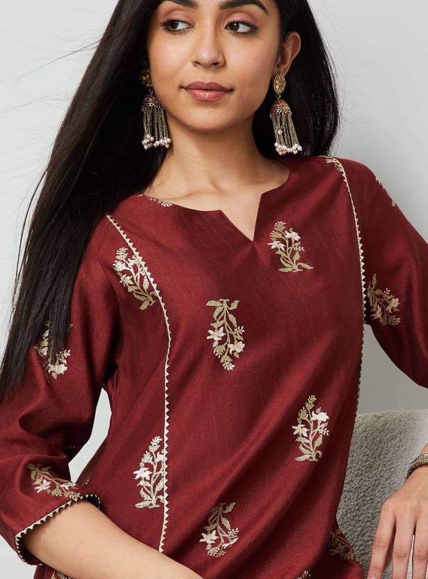 MELANGE Floral Print Straight Kurta