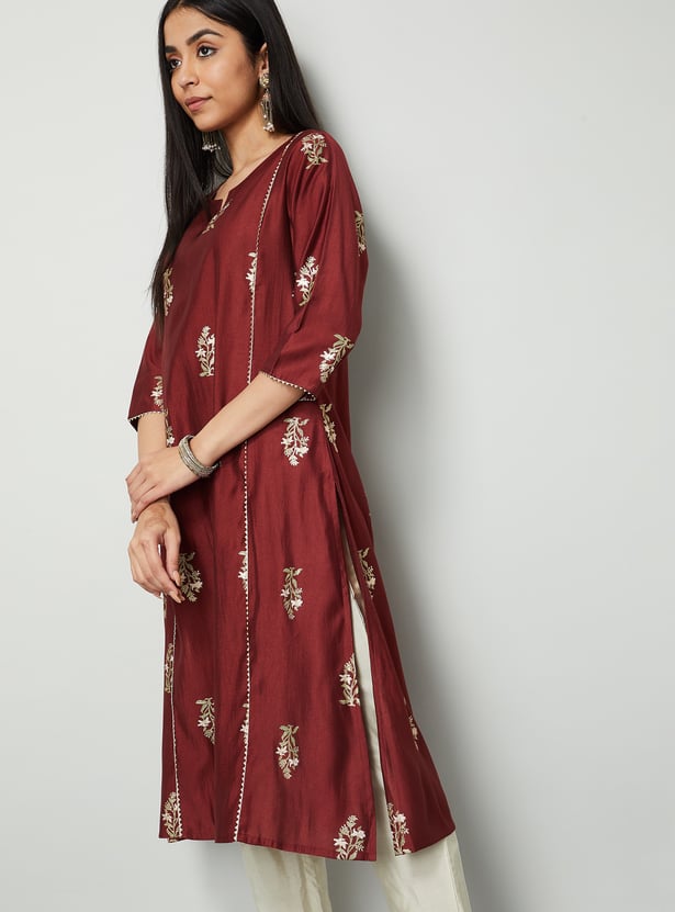 MELANGE Floral Print Straight Kurta