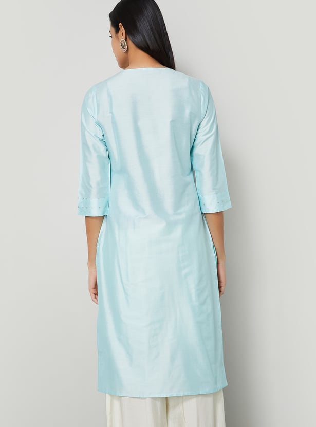MELANGE Embroidered Straight Kurta.