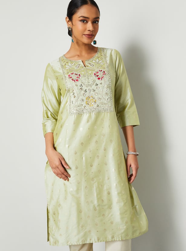 MELANGE Embroidered Straight Kurta