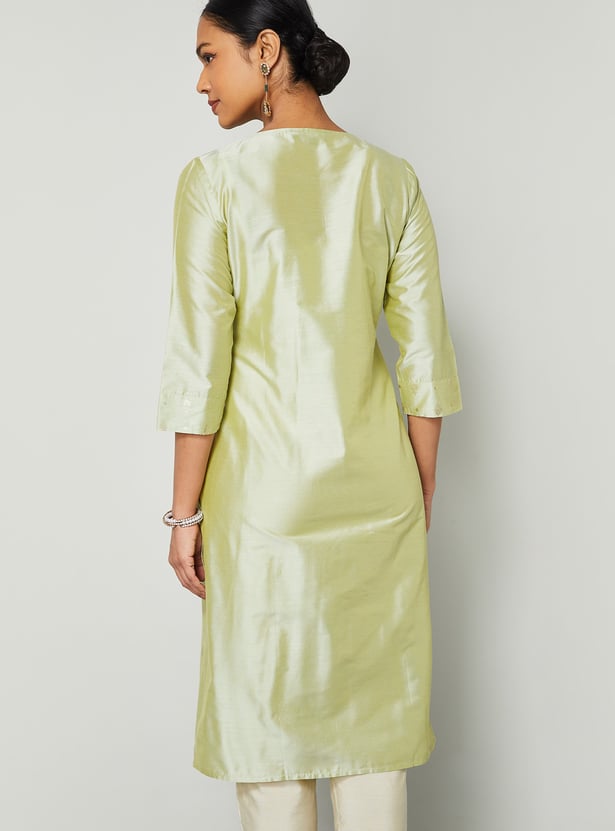 MELANGE Embroidered Straight Kurta