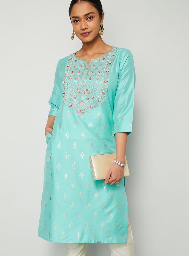 MELANGE Embroidered Straight Kurta