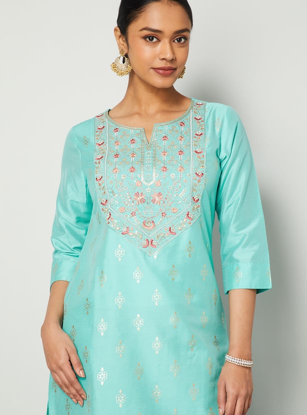 MELANGE Embroidered Straight Kurta