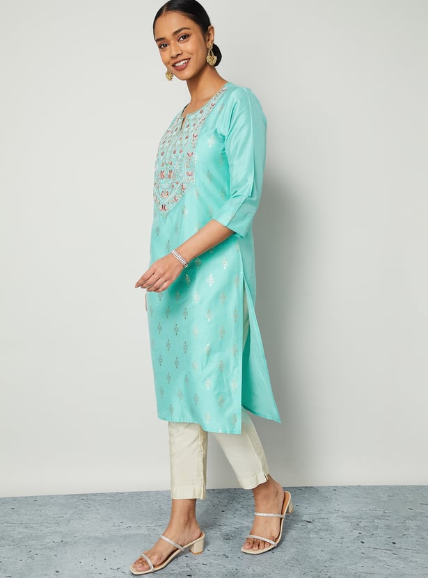 MELANGE Embroidered Straight Kurta