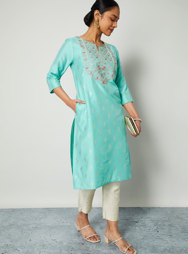 MELANGE Embroidered Straight Kurta