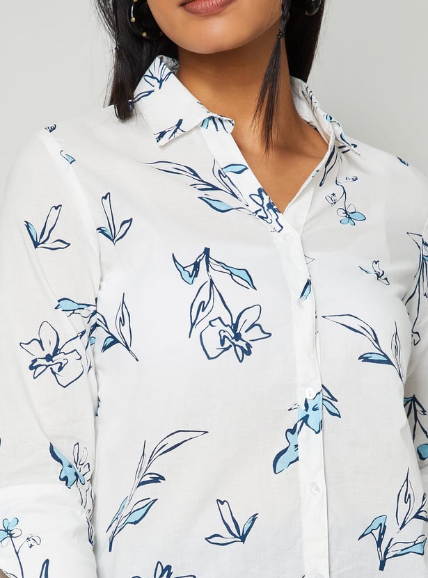 COLOUR ME Floral Print Shirt Style Top