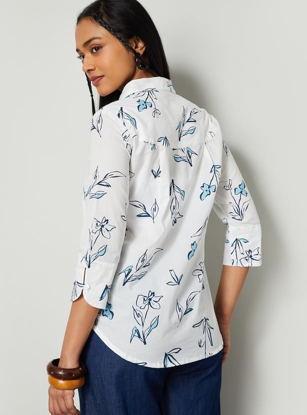 COLOUR ME Floral Print Shirt Style Top