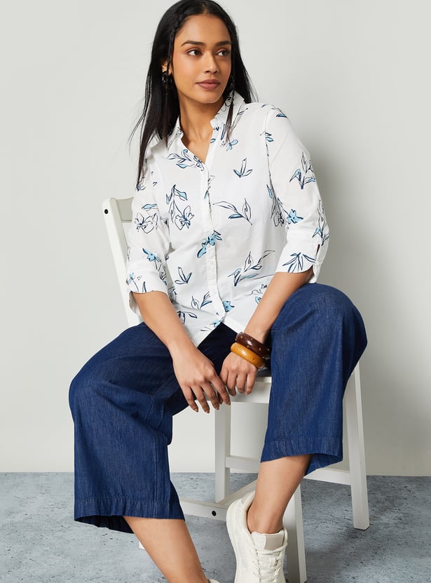 COLOUR ME Floral Print Shirt Style Top